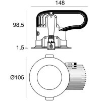 Downlight LORO-R 9 25W S/ALIM.CRI92 BG LINEA LIGHT 80672M33