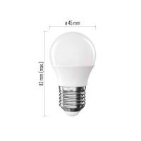 LED žárovka Basic Mini Globe E27 5,5 W (40 W) 470 lm teplá bílá EMOS ZL6F22