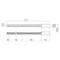 XAXE LINEAR LIGHT FITTING VERTICAL 1617m