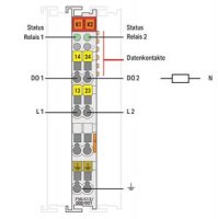 2kanálový reléový výstup AC 250V 2,0 A světle šedá WAGO 750-513/000-001