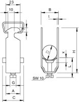 Třmenová příchytka OBO 2056 3 28 ALU 3-násobná 22-28mm Hliník Alu