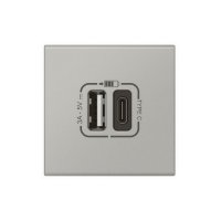 MOSAIC LINK USB NABÍJEČKA A+C 3A 15W 2 MODULY HLINÍK LEGRAND 079293L