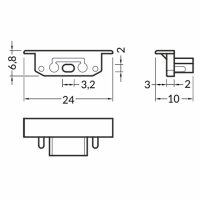 FKU12-KH Krytka profilu FKU12, hranatá, pár, šedá FK TECHNICS 4739506