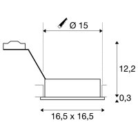 Vestavné svítidlo NEW TRIA ES111 SQUARE černé GU10 75W včetně listových pružin