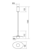 Závěsné svítidlo CODY SU COB LED 11W 3000K MBK/MGD REDO 01-3308