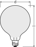 LEDVANCE LED CLASSIC GLOBE DIM CRI90 S 11W 927 Frosted E27