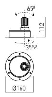 XDRILL TRIM. REC. FITTING 1x9W 220-240V