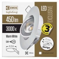 LED bodové svítidlo SIMMI bílé, kruh 5W teplá bílá EMOS ZD3121