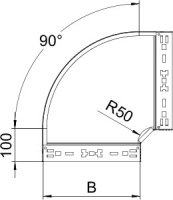 OBO RBM 90 860 FT Oblouk 90° Magic 85 vodorovný s rychlospojkou 85x600 Ocel