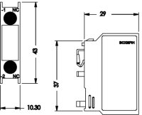 Pomocné kontakty s montáží zpředu BCXMFE10, 1xNO, 6A, 230V AC ETI 004641501