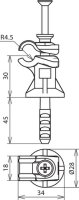 Podpěra vedení DEHNfix nerez/plast šedý d6-10mm H30mm s natlouk. hmoždinkou 8x46