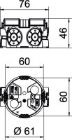 OBO UG 46-L Přístrojová krabice pod omítku O60mm H46mm