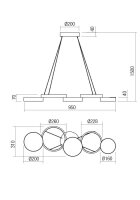 Závěsné svítidlo CRONOS SU LED 65W 3000K BRASS L950 REDO 01-2543