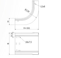 Koleno stoupající žlabu LINEAR+ KSL-1B 50/50 ''ŽZ'' ARKYS ARB-12290101