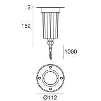 Zemní svítidlo SUELO-RX PRO 1 1L 8W+ALIM.INOX LINEA LIGHT 76206M15