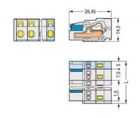 Pružinová svorka CAGE CLAMP 2,5mm2 světle šedá 7pól. WAGO 721-207/026-000