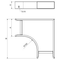 Oblouk 90° 100x125 nerez KOPOS NIXO 90X100X125_IX