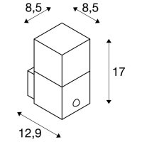 GRAFIT E27 square Sensor, nástěnné přisazené svítidlo antracit    SLV 1006183