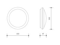 ZEUS LED NM přisazené kruhové svítidlo 16W nouzový modul černá PN31300087