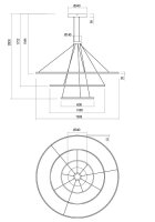 Závěsné svítidlo ORBIT SU LED 186W D1500+1000+600 3000K BRASS-TRIAC