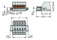 Pružinová svorka Push-in CAGE CLAMP 10mm2 sv.šedá 2pól. WAGO 831-3102/107-000