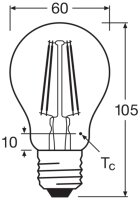 LEDVANCE LED CLASSIC A V 7.5W 840 Clear E27