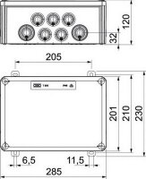 Odbočná krabice OBO T350ED 4x32AD T350 s těsněním, pro datovou techniku, 4×32