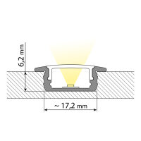 Vestavný hliníkový profil VP, 23x8 mm černý včetně černého difuzoru, 3 m