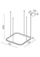 Závěsné svítidlo ORION SU LED 750 *750 58W CCT 2700/3000/4000K WH (SQ)