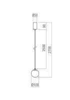 Závěsné svítidlo IRIDES SU LED 3W 3000K SBK/DICROIC REDO 01-3955