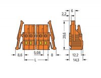 Pružinová svorka CAGE CLAMP 2,5mm2 oranžová 3pól. WAGO 231-303/037-000