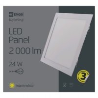 LED vestavný čtvercový panel 24W 2000LM IP20 WW bílý ZD2151 Emos teplá bílá