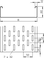 OBO SKS 620 A4 Kabelový žlab SKS děrovaný 60x200x3000 Nerez