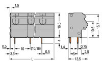 Svorka na desky plošných spojů 2,5mm2 10/10,16 mm šedá 7pól. Wago 254-657