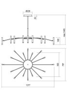 Závěsné svítidlo RAYEN SU LED 80W 3000K GD REDO 01-3450