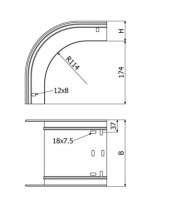 Koleno klesající žlabu LINEAR+ KKL-1B 50/50 ''ŽZ'' ARKYS ARB-12300101