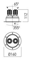 XDRILL TRIM. REC. FITTING 2x9W 220-240V