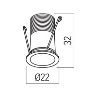 XNANO SMALL REC. FIXED DOWNLIGHT RND. W.