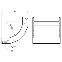 Stoupající oblouk 90° 100x250, lakovaný obvodově (Mars) KOPOS NSO 90X100X250_EO