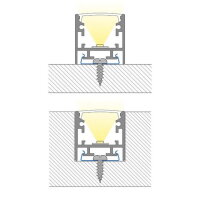 Přisazený hliníkový profil PC1, 25x25mm, včetně difuzoru, 1m černý