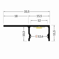 AL profil FKU82-180 C pro LED, bez plexi, 3m, elox FK TECHNICS 4739508