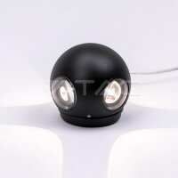 4W LED Wall Light Black Body Round 3000K