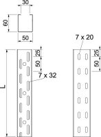 OBO RKS 605 FT Kabelový žlab RKS 60x50x3000 Ocel žár.zinek