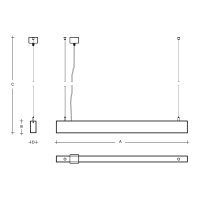 Závěsné svítidlo Izar III 1500mm 39W 3000K 6090lm černá ZLI3.L1.1500.93M DALI2