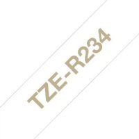 BROTHER TZe-R234 bílá / zlatá (12mm, 4m, pruhovaná)
