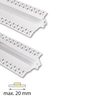 Vestavný hliníkový profil AV pro sádrokarton, 95x34mm, čirý difuz., bílý 1m