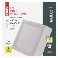 LED přisazené svítidlo NEXXO, čtvercové, bílé, 7,6W, se změnou CCT EMOS ZM6123