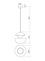 Závěsné svítidlo LAMPU SU 1X42W E27 BK REDO 01-2712