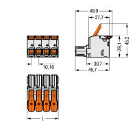 Pružinová svorka Páčka Push-in CAGE CLAMP světle šedá 16mm2 2pól. WAGO 832-1102