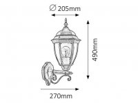 Toronto E27 1x 100W IP44 antická zlatá RABALUX 8382